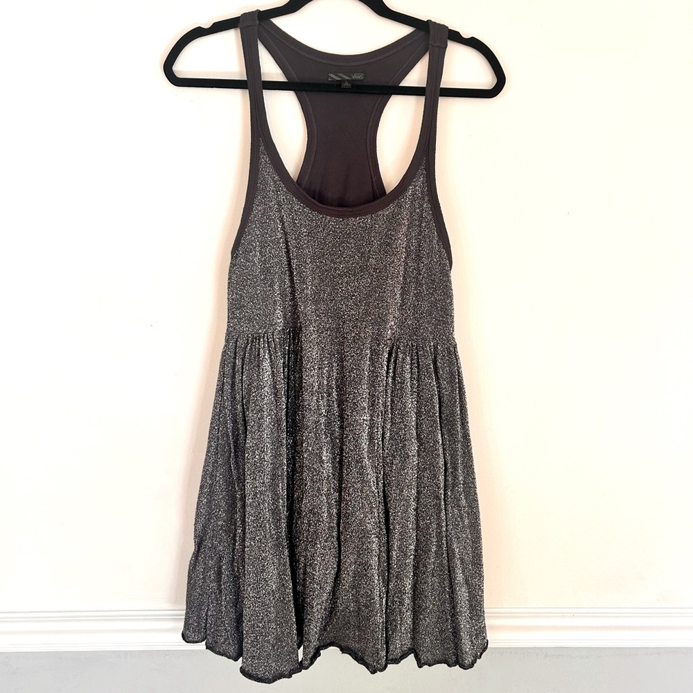 Vans Metallic Racerback Mini Dress in Silver, Size L